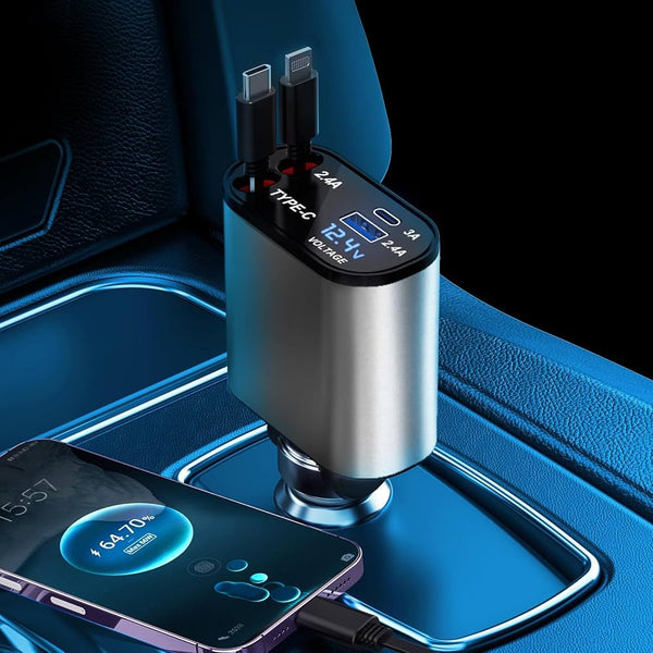 4 in 1 Retractable Car Charger